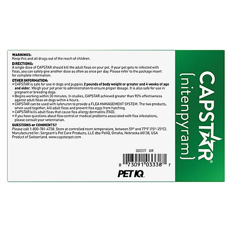 Capstar Flea Control Tablets for Dogs 25 lb. and Up, 6 ct. 4.0 (164) SKU: 146370799