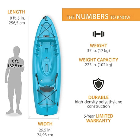 Hydros 8.4 Ft. Sit-On-Top Kayak, Glacier Blue Sponsored Lifetime Hydros 8.4 Ft. Sit-On-Top Kayak, Glacier Blue