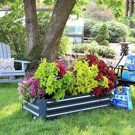 Sunnydaze Decor 236 qt. Galvanized Steel Raised Garden Beds, 2-Pack