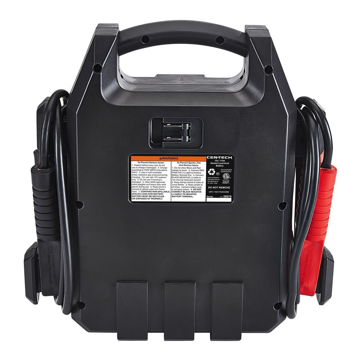 CEN-TECH 630 Peak Amp Portable Car Battery Jump Starter and Power Pack