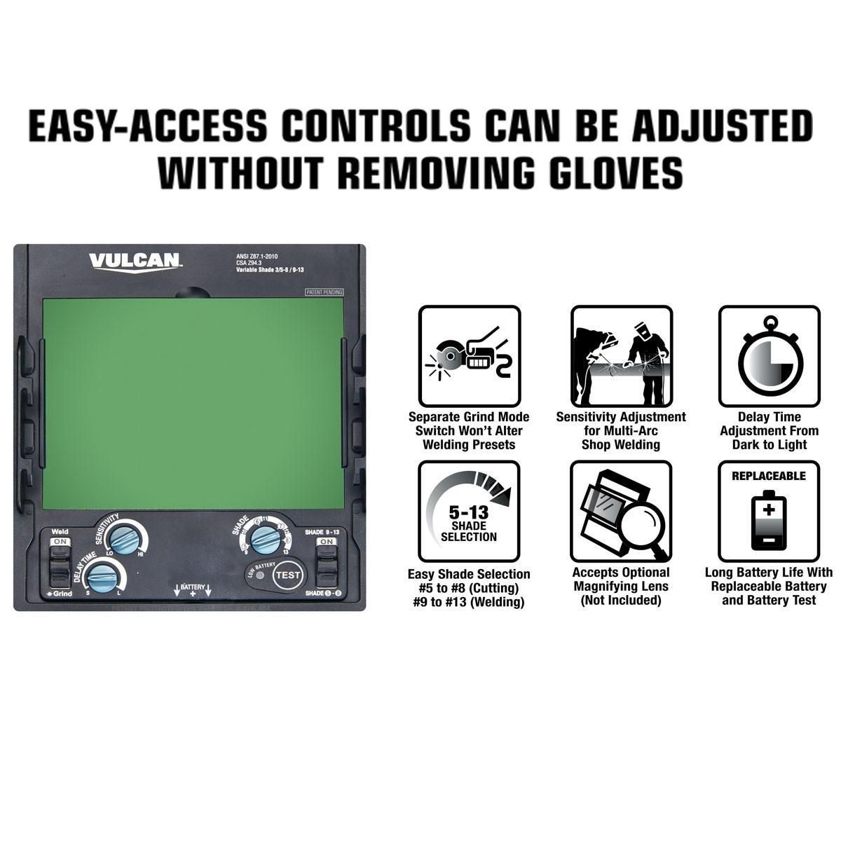 VULCAN 10.1 sq. in. ARCSAFE Auto-Darkening Welding Helmet