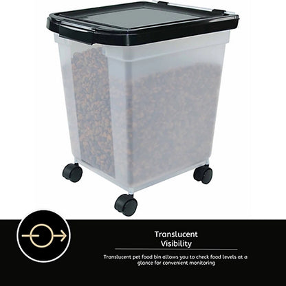 IRIS USA Airtight Pet Food Storage Container, 50 lb., 65 qt.