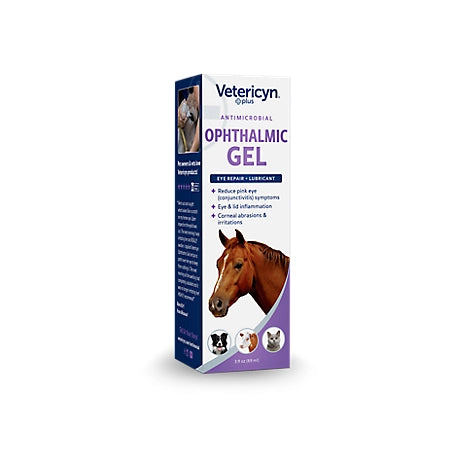 Vetericyn Plus Antimicrobial Ophthalmic Gel for Horses, 3-ounce