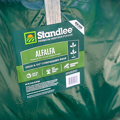 Standlee Premium Western Forage Premium Alfalfa Grab and Go Compressed Hay Bale, 50 lb.