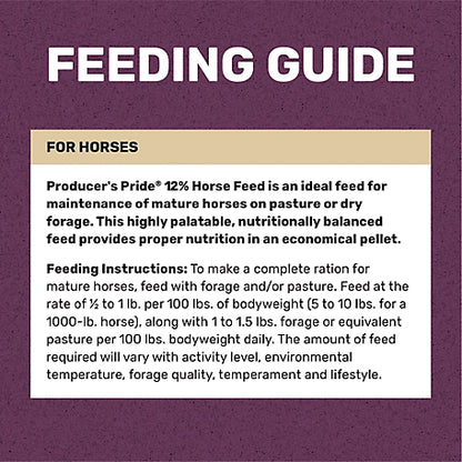 Producer's Pride 12% Horse Feed Pellets, 50 lb.