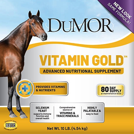 DuMOR Vitamin Gold Premium Pelleted Vitamin and Mineral Horse Supplement, 10 lb.