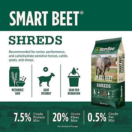 Standlee Premium Products Smart Beet Shreds Beet Pulp Horse Feed, 25 lb. Bag