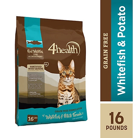 4health Grain Free Adult Whitefish and Potato Formula Dry Cat Food