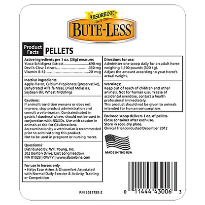 Absorbine Bute-Less Comfort and Recovery Horse Supplement Pellets, 5 lb.