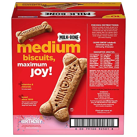 Milk-Bone Original Dog Biscuit Treats for Medium Dogs, 10 lb.