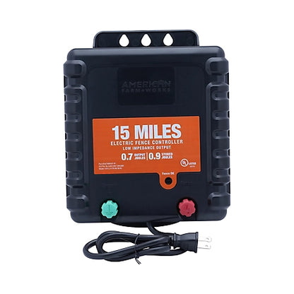 American Farm Works 0.7 Joule 15-Mile AC-Powered Low Impedance Electric Fence Charger