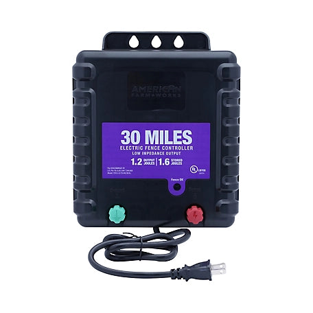 American Farm Works 1.2 Joule 30-Mile AC-Powered Electric Fence Charger