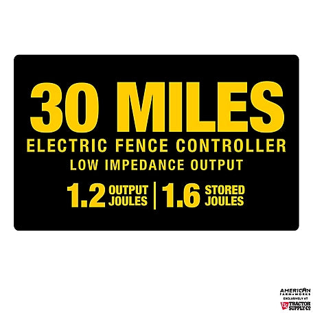 American Farm Works 1.2 Joule 30-Mile AC-Powered Electric Fence Charger