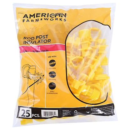 American Farm Works Screw-On Insulators for Round or Square Posts 1/2 in. or Smaller, Yellow