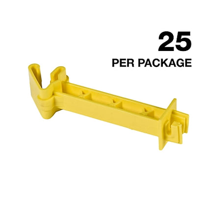 American Farm Works 5 in. Snap-On Extender T-Post Insulators for 1.25 and 1.33 in. T-Posts, Yellow, 25-Pack