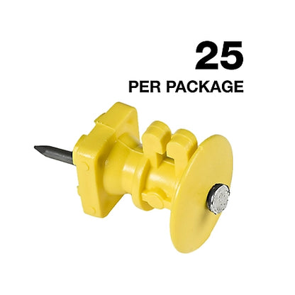 American Farm Works Wood Post Knob Insulators for 9-22 Gauge Steel, Yellow, Aluminum and High-Tensile Wire