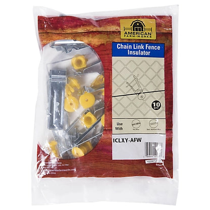 American Farm Works Chain Link Electric Fence Insulators, Yellow