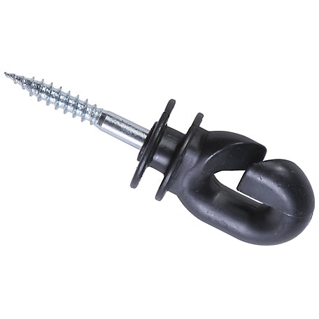 American Farm Works Wood Post Screw-In Ring Electric Fence Insulators, Black