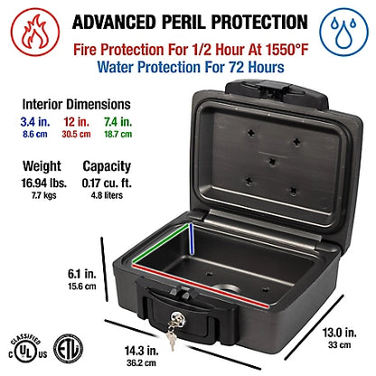 SentrySafe 0.17 cu. ft. Water/Fire Chest with Small Privacy Lock