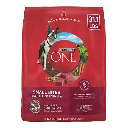 Purina ONE Small Bites Beef and Rice Formula Small High Protein Dry Dog Food