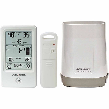 AcuRite Rain Gauge with Indoor/Outdoor Temperature