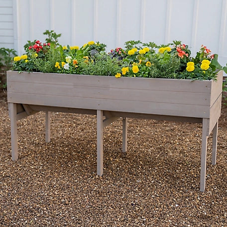 GroundWork Wood Raised Garden Planter with Liner