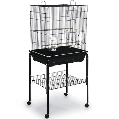 Prevue Pet Products Rolling Bird Cage Stand with Shelf Black