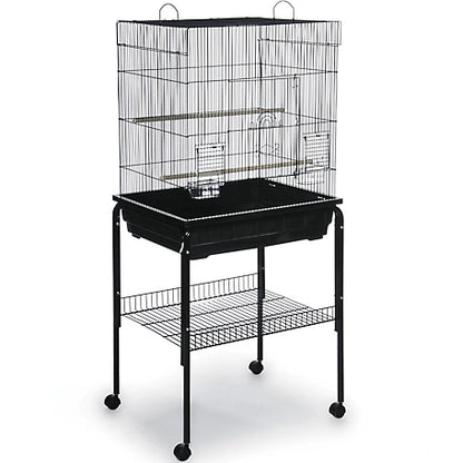 Prevue Pet Products Rolling Bird Cage Stand with Shelf Black