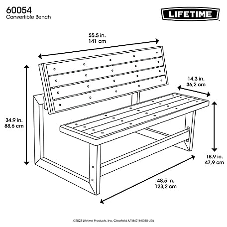 Lifetime Convertible Weather-Resistant Bench