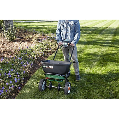 Scotts Elite Spreader for Grass Seed, Fertilizer, Salt and Ice Melt, Holds up to 20,000 sq. ft. of Product