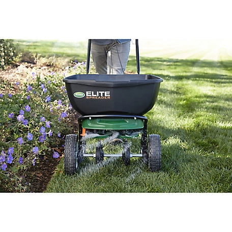 Scotts Elite Spreader for Grass Seed, Fertilizer, Salt and Ice Melt, Holds up to 20,000 sq. ft. of Product