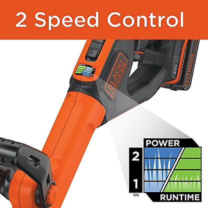 Black & Decker LST522 12 in. Cordless 20V MAX Lithium-Ion 2-Speed String Trimmer/Edger