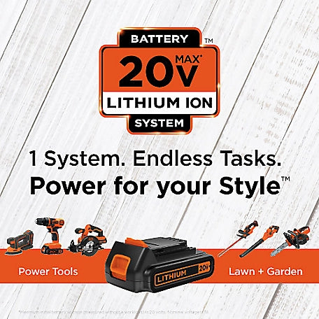 Black & Decker LST522 12 in. Cordless 20V MAX Lithium-Ion 2-Speed String Trimmer/Edger