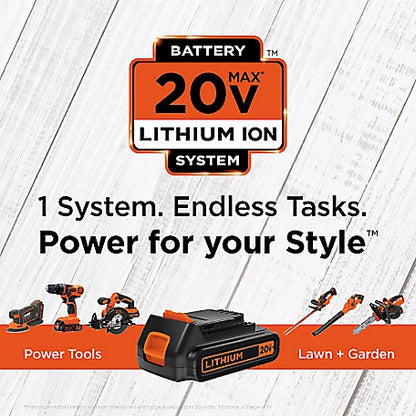 Black & Decker LST522 12 in. Cordless 20V MAX Lithium-Ion 2-Speed String Trimmer/Edger