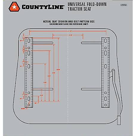 CountyLine Universal Fold-Down Tractor Seat, Black