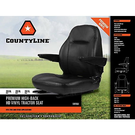 CountyLine High-Back Premium HD Vinyl Tractor Seat