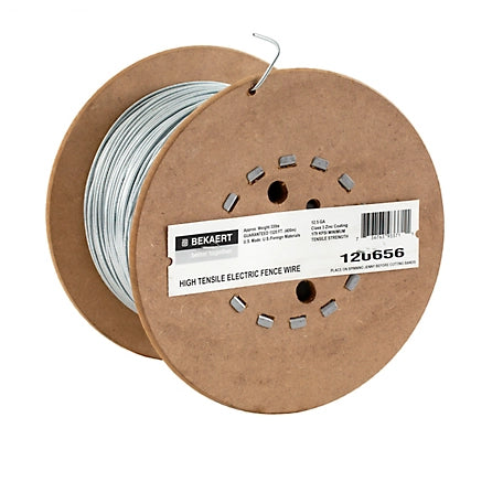 Bekaert 1,320 ft. x 1,260 lb. High-Tensile Fence Wire, 12.5 Gauge, 179K PSI Reddie Reel