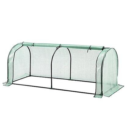 GroundWork 70.86 in. L x 27.55 in. W Green Raised Planter Greenhouse Topper