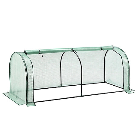 GroundWork 70.86 in. L x 27.55 in. W Green Raised Planter Greenhouse Topper