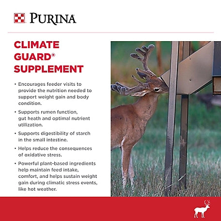 Purina AntlerMax Deer Feed 20 with Climate Guard and Bio LG, 50 lb. Bag In Demand! Sold 69 times in the last 5 days  Purina AntlerMax Deer Feed 20 with Climate Guard and Bio LG, 50 lb. Bag