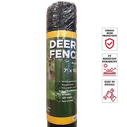 allFENZ 7 ft. x 100 ft. 0.75 in. Mesh Deer Fence, Black