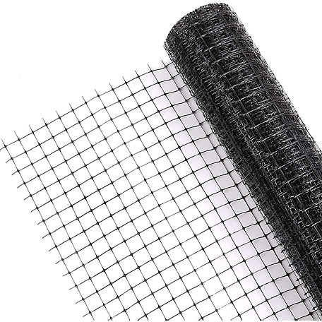 allFENZ 7 ft. x 100 ft. 0.75 in. Mesh Deer Fence, Black