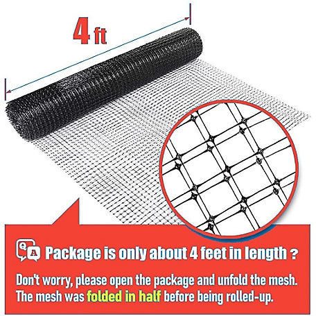 allFENZ 7 ft. x 100 ft. 0.75 in. Mesh Deer Fence, Black