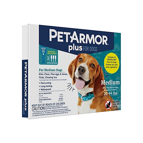 PetArmor Plus Flea and Tick Topical Treatment for Dogs 23-44 lb., 3 ct.