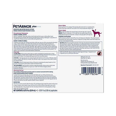 PetArmor Plus Flea and Tick Topical Treatment for Dogs 45-88 lb., 3 ct.