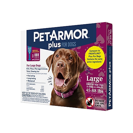 PetArmor Plus Flea and Tick Topical Treatment for Dogs 45-88 lb., 3 ct.