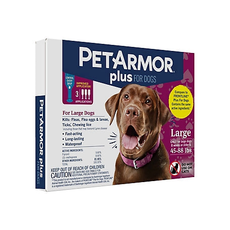 PetArmor Plus Flea and Tick Topical Treatment for Dogs 45-88 lb., 3 ct.