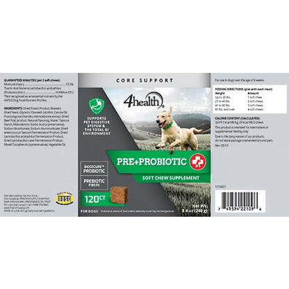 4health Pre and Probiotic Soft Digestive Supplement for Dogs, 0.72 lb., 120 ct.