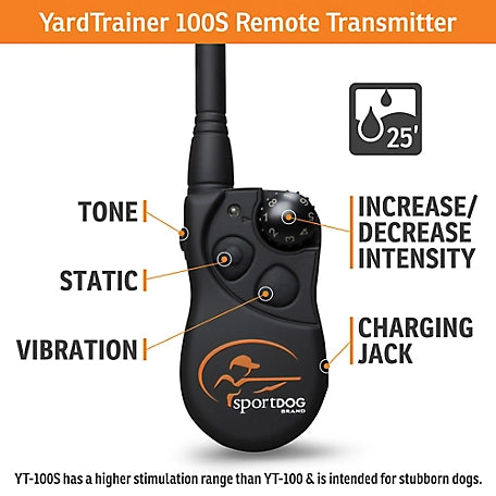 SportDOG YardTrainer 100S Remote Trainer for Stubborn Dogs, 100 yd. Range, for Dogs 8 lb. or Larger, Neck