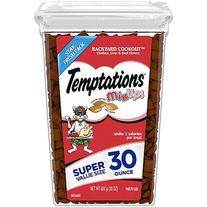 Temptations MixUps Chicken, Liver and Beef Flavor Backyard Cookout Crunchy and Soft Cat Treats, 30 oz.